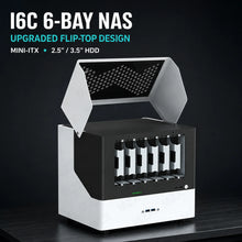 I6C 6-Bay NAS Chassis Mini ITX Computer Case Box with SATA Hot Swap Backplane Dual 120mm Fans FLEX 1U PSU Support PC Accessories