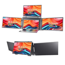 Rospider 18.5 inch Triple Screen Extender 1080P IPS Portable Monitor Gaming Display for 12 to 18 inch Laptop MacBook Windows