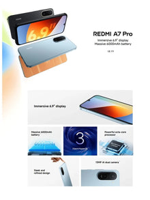 2026 New Stock Redmi A7 Pro Global 4G Unlocked Phone 6.71 Inch 90Hz HD Display Long Last Battery Dual SIM Mobile Phone