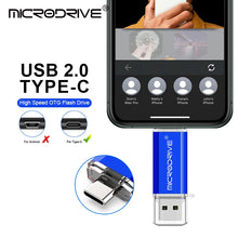 TYPE-C USB Flash Drive 128GB OTG Direct Connection Pen Drive 64GB Memory Stick 16GB Creative Business Gift Red U Disk Blue 32G
