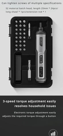 Deli Handheld Electric Screwdriver Lithium Charging Household Screwdriver Small Mini Electric Screwdriver Tool Set