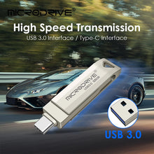 2 in 1 OTG USB-C Flash Pen Drive Metal Memory Stick Usb 3.0 Flash Disk 64GB 128GB 256G USB3.0 Dual C Pendrive