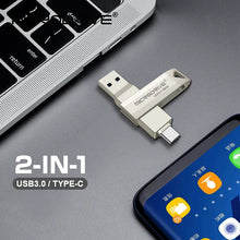 2 in 1 OTG USB-C Flash Pen Drive Metal Memory Stick Usb 3.0 Flash Disk 64GB 128GB 256G USB3.0 Dual C Pendrive