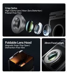 Ulanzi VF01 Waist-Level Viewfinder for Canon Sony Nikon Optical Viewfinder with 28mm Focal Length 35mm/50mm Frameline Cold Shoe