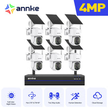 Annke 4MP Wireless PT Solar Camera 16CH NVR 2.4G&5.8G dual-band Security Camera Solar Built-in Battery wireless camera system