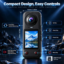 4K Panoramic Action Camera 200 Degree Wide Angle Dual Lens 2.0 IPS Portable Vlog Camera for Cycling Travel Outdoor Sports Camera