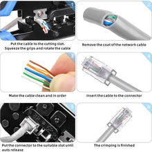 RJ45 Cat6 Crimping Tool Kit with RJ11/12/45 8P6P Network LAN Crimper Connectors and Covers Network Cable Tester Wire Stripper