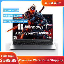 ACEMAGIC 16.1" Gaming Laptop Ryzen 9 6900HX 16GB LPDDR5 512GB SSD Radeon 680M Win11 Pro High Performance Notebook Laptop