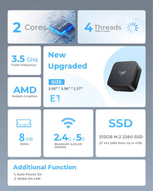 ACEMAGIC AMD Ryzen 3 3250U/3150 Mini PC 8GB DDR4 RAM 256GB SSD Windows 11 Pro Dual 4K Display Small Form Factor Desktop Computer