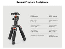 K&F CONCEPT 52cm Desktop Mini Tripod for Camera Compact Tripod 360° Low Profile Ball Head 1/4'' Screw for Camera Video Camcorder