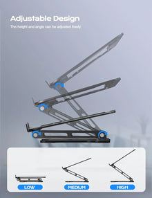 Phone Tablet Stand Adjustable Aluminum Alloy Laptop Tablet Up to 17" Laptop Portable Folding Stand Cooling Stand Support