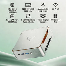 ACEMAGIC Mini PC Intel Core I7-14650HX 16C/24T up to 5.2GHz Windows 11 Pro 32GB DDR4 1TB NVMe SSD Triple 4K Display WiFi 6E BT5.