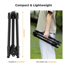 K&F CONCEPT 178cm Lightweight Camera Tripod Cellphone Clip Travel DSLR Tripod for Nikon Canon Camera Outdoor Live Streaming Vlog