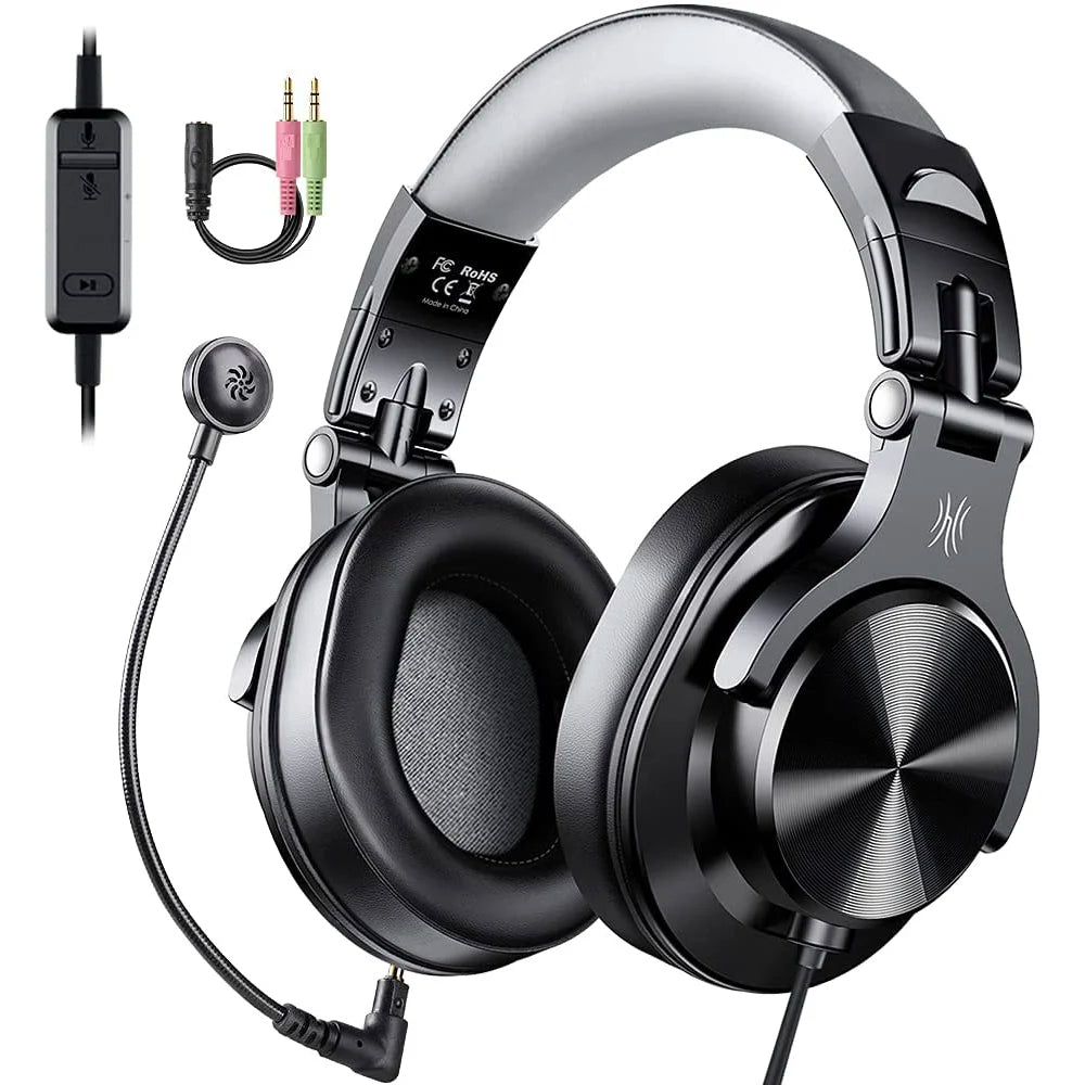 Oneodio Wired Gaming Headset Gamer 3.5mm Over-Ear Gaming Headphones With Detachable Microphone For PC Computer PS4 Xbox