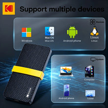KODAK X200 Portable SSD 1T 512G 256G USB 3.1 Type-C External Hard Drive 450MB/s Mini Solid State Disk for Laptop MacBook PS4 PC