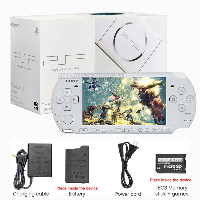 Original Sony PSP3000 PlayStation Portable PSP 3000 (PSP-3006) Sony Handheld Arcade Game Console (+Free Games)