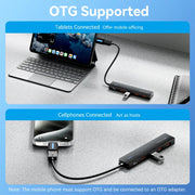 Concentrador USB Vention de 4 puertos ABS, USB 3.2 de 10 Gbps para portátil, adaptador divisor múltiple para accesorios de ordenador, Xiaomi y Macbook.