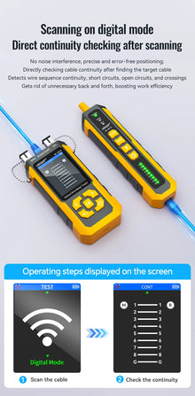 NOYAFA NF-8518 Network Cable Tester Optical Wire Tracer with OPM VFL POE NCV Port Flash Length Measurement RJ45 Continuity Test