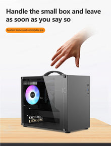 PowerTrain X-GAMERX X100 M-ATX Portable Computer Case ITX  MATX  Power Supply Support U3 Type-C Desktop MINI Small Chassis