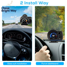 Universal OBD2&GPS Double Systems Meter Speedometer Head Up Display Muti-function Gauge Water Temp Turbo Car Accessories HUD P6