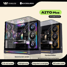 WJCOOLMAN AITO Plus ATX PC Case 9.16-Inch Software Screen RGB Light Strip 360 Water Cooler Curved Glass Computer Case