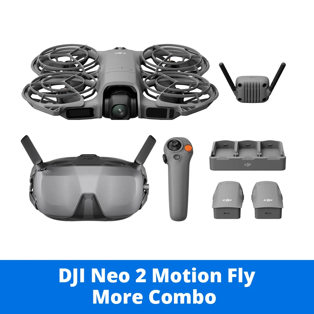DRONES DJI NEO 2 con cámara 4K, imagen profesional, despegue y aterrizaje en la palma de la mano, control por gestos, minidrón ligero y plegable, seguridad integral y vuelo flexible