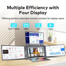 Rospider 18.5 inch Triple Screen Extender 1080P IPS Portable Monitor Gaming Display for 12 to 18 inch Laptop MacBook Windows