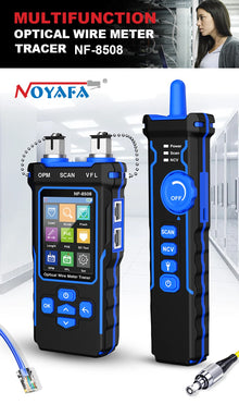 NOYAFA NF-8508 LCD Cable Tester Measure Length Wiremap PoE Testing VFL&OPM CAT5 CAT6 RJ45 Tester Cable Locator Inspection Tools