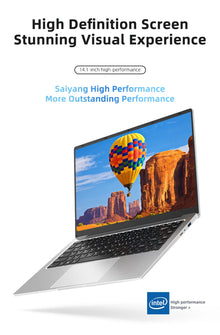 Computadora portátil ultradelgada de 14.1" con Windows 11 Pro, Intel Atom A3950, 12 GB de RAM, SSD de 1 TB/2 TB, notebook Full HD 1080p para oficina y estudio