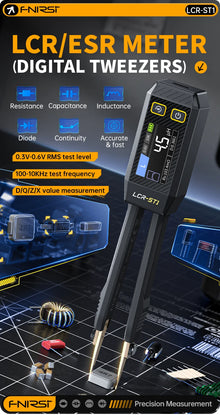 FNIRSI LCR-ST1 Smart Tweezer LCR SMD ESR Mini Tester Resistance Capacitance Inductance Continuity Diode Test Measurement Tools
