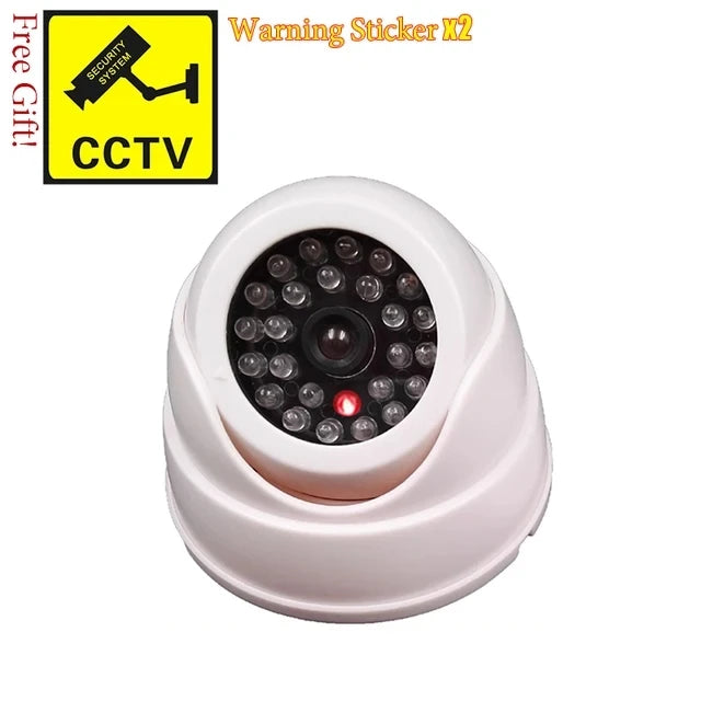 New Black/White Dummy Conch Camera Red Flashing LED Light For Home Office Surveillance Security System Fake CCTV Security Camera