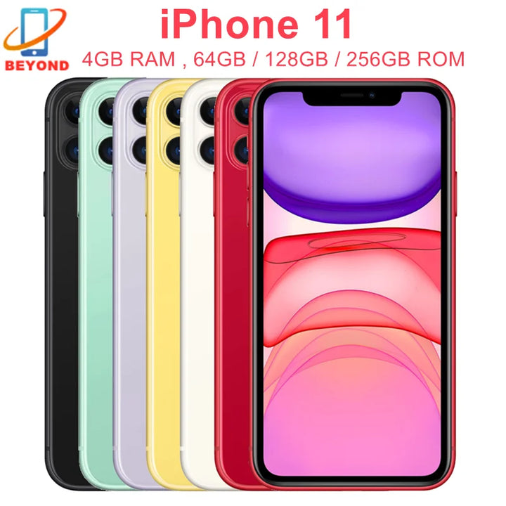 Apple iPhone 11 64/128/256GB ROM 6.1" LCD IPS Liquid Retina original, Face ID, A13, iOS, iPhone 11 auténtico, teléfono móvil 4G LTE desbloqueado