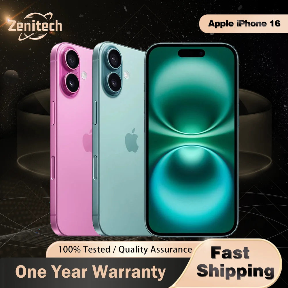 iPhone 16 Genuine 6.1" dual eSIM Genuine XDR OLED Face ID NFC A18 ROM 128/256/512GB RAM 8GB 5G AI Cell Phone 98% New iphone 16