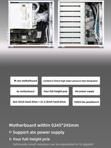 Sagittarius 8-bay NAS Chassis Case, Supports MATX Motherboards | ATX Power Supply | Four Full-height PCIE Slots | Volume 21.8L