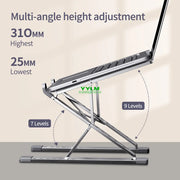 Soporte para portátil YYLM N8 de aluminio para Macbook, ajustable, portátil, más estable, soporte refrigerador, soporte plegable para portátil