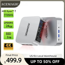 ACEMAGIC AMD Ryzen 7 7735HS Mini PC 16GB LPDDR5 512GB SSD Windows 11 Pro Desktop Computer 4K Triple Display Radeon Graphics WiFi