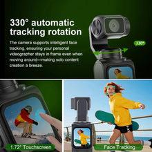 ANSVICAM 4K Wifi Pocket Vlogging Camera 330° Auto Rotatable Touch Screen Sports DV Bodycam Face Tracking Portable Action Cameras