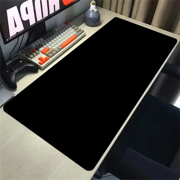 Alfombrilla de ratón para juegos, color sólido, negro, alfombrilla de ratón, alfombra para ratón, accesorios para portátil, bordes cosidos, alfombras para teclados de ordenador
