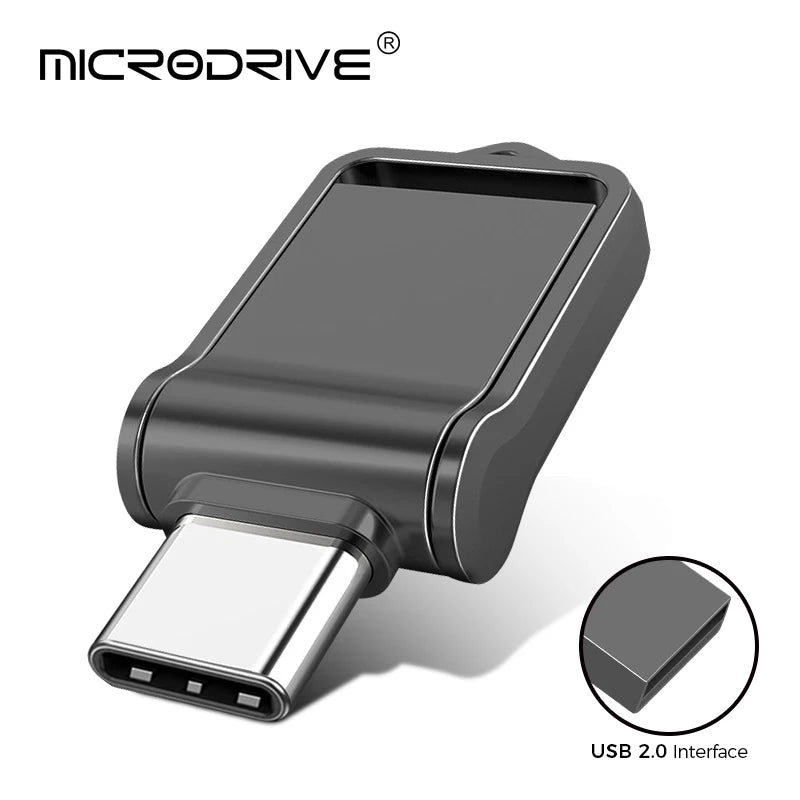 OTG Type C Pen Drive Mini Metal USB Memory Stick 32GB USB Flash Card 128GB Type-C Pendrive for Smartphone Huawei