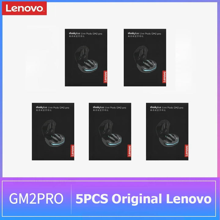 5 unidades de auriculares inalámbricos originales Lenovo GM2 Pro TWS, audífonos gaming con tapa deslizante, Bluetooth 5.3, auriculares deportivos para música