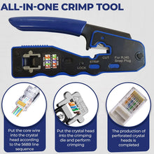 Natalink RJ45 Crimping Tool Pass Through Crimper Wire Stripper Cutter for Cat6A Cat6 Cat5 8P8C rj45 cable stripper tool Connecto