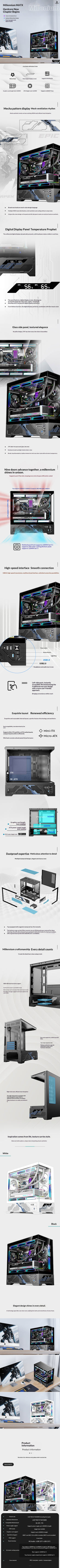 WJCOOLMAN Millennium MATX PC Case 5.5 Inch Screen/Digital Display 360 Water Cooler Sea View Room Customize Screen Computer Case