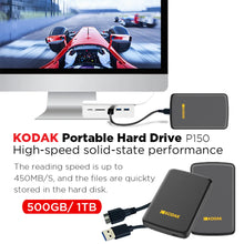 Original KODAK P150 2.5" Portable External Hard Drive 1TB/500GB USB 3.0 Fast Transmission for PC Laptop Smartphone Storage