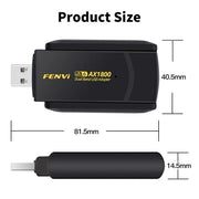 Adaptador WiFi 6 USB FENVI 1800Mbps de doble banda 2.4G/5GHz, receptor WiFi inalámbrico, tarjeta de red tipo Dongle USB 3.0 para portátil y PC con Win 10/11