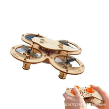 DIY Wooden Quadcopter Drone Kit Educational Science Experiment Remote Control Aerial Model Toy for Kids