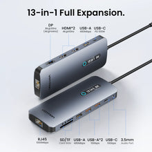 Vention USB C 8K 4K DP HDMI Docking Station 13 in 1 USB 3.2 10Gbps HUB TF SD RJ45 HUB One Touch Screen Off for MacBook Windows