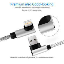 USB Cable 90 Degree For iPhone 14 13 12 11 Pro Max X XR 6s 7 8 Plus 1m 2m Lead Mobile Phone Fast Charging Cord Data Charger Wire