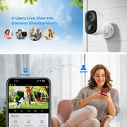 Cámara de seguridad para el hogar 4K con WiFi, inalámbrica para exteriores, magnética, con batería, 5MP, cámara IP CCTV para hogar inteligente con detección PIR para exteriores