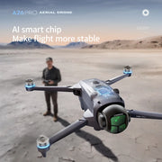 Dron A26 Pro 4K HD 8K con triple cámara, motor sin escobillas FPV, evitación de obstáculos, cuadricóptero RC plegable para fotografía aérea profesional