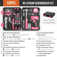 Hi-Spec Pink Electric Screwdriver Drills Kit Home Tool Kits Set Repair Electric Cordless Drills Complete Tool Box Kit Hammer